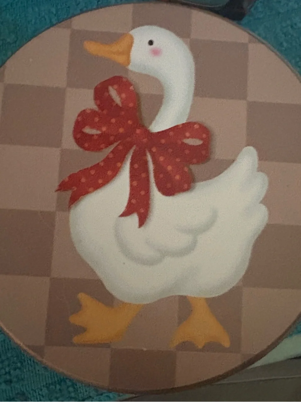 White Goose Wall Art with Red Bow